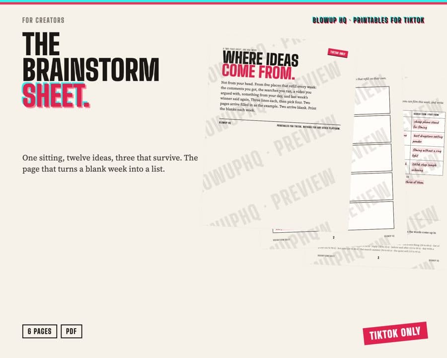 Brainstorm Sheet