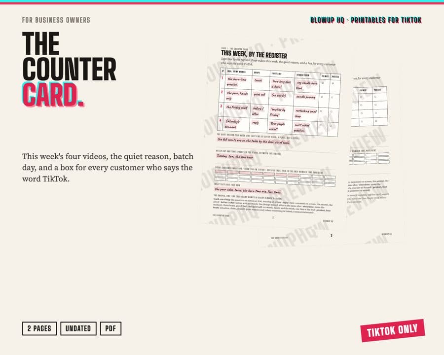 The Counter Card