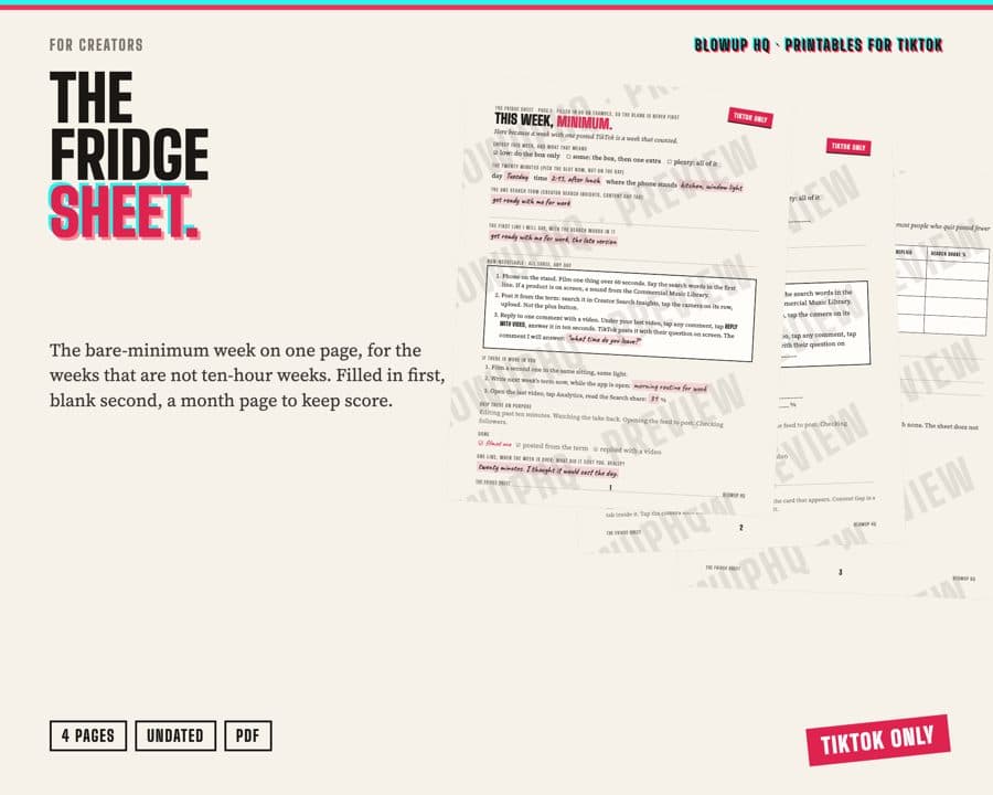 The Fridge Sheet