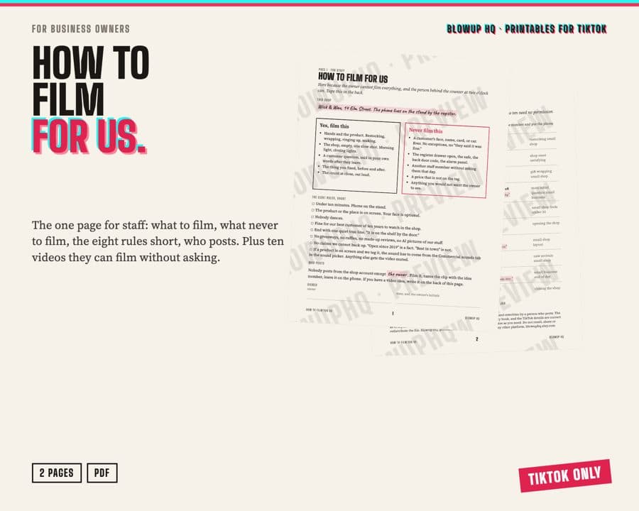 How to Film For Us