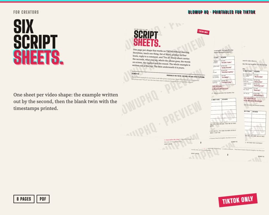 Script Sheets